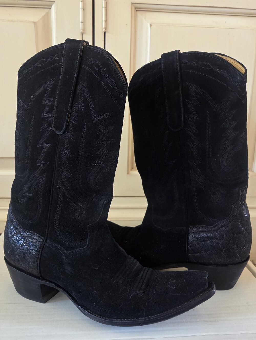 Back at The Ranch El Rancho 13" - Black Suede Cowboy Boots (Size M 8  /W 9.5)